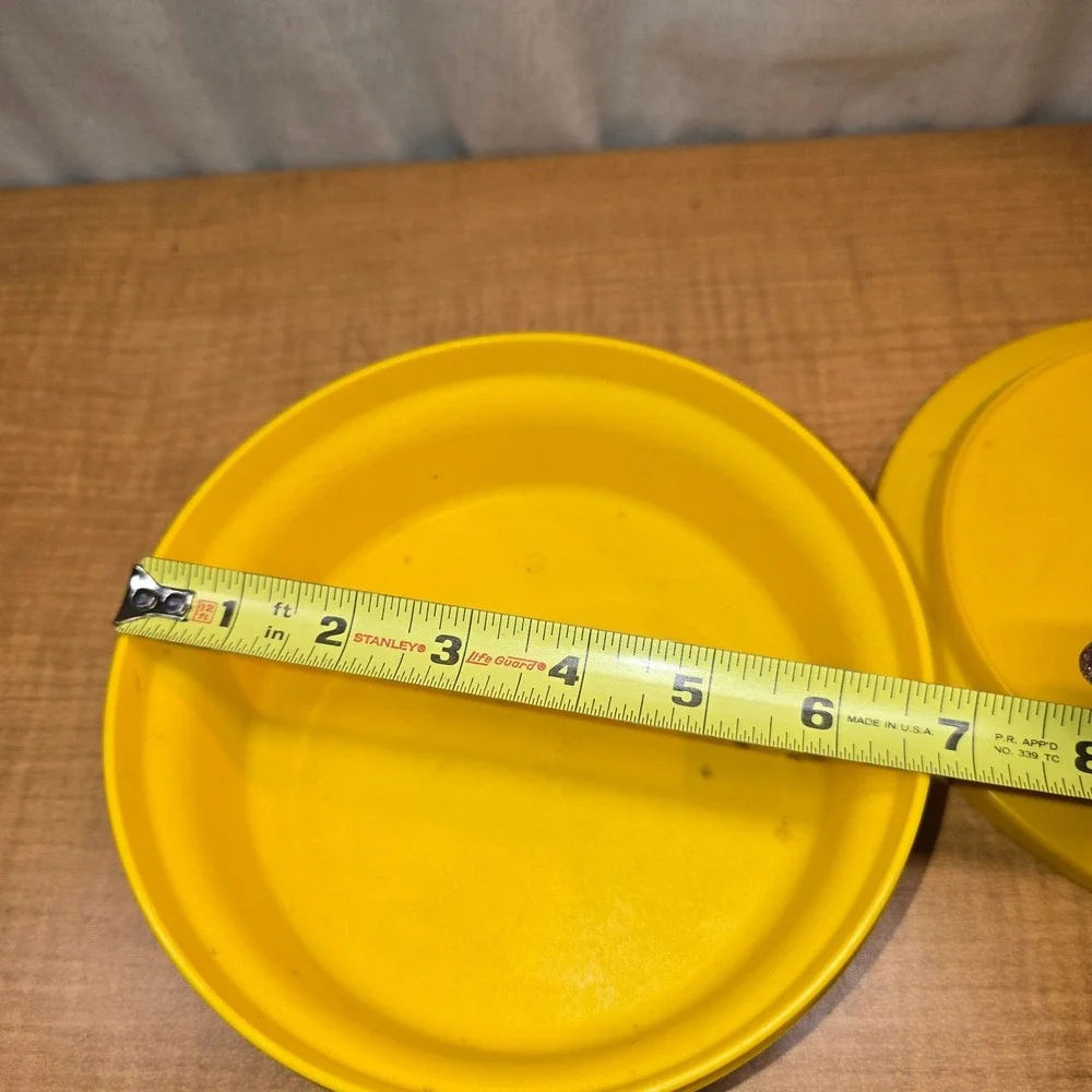 Vintage Tupperware‎ 1207 Yellow Bowl Container with Lid